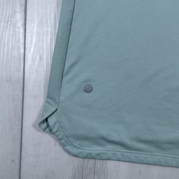 Lululemon Shirt Mens XL Square-Neck Running Short Sleeve Blue Performance - Picture 7 of 10